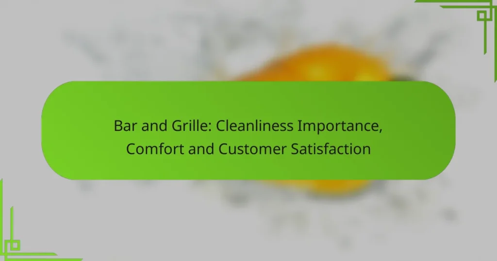 Bar and Grille: Cleanliness Importance, Comfort and Customer Satisfaction