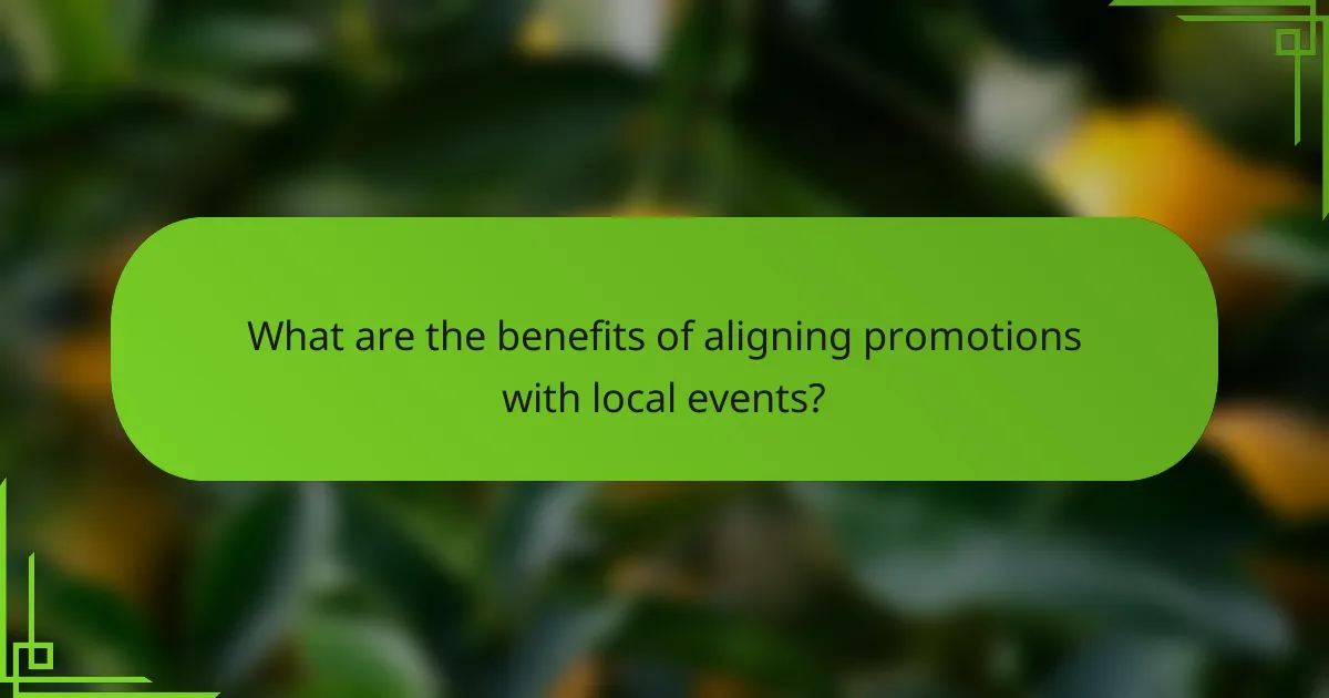 What are the benefits of aligning promotions with local events?